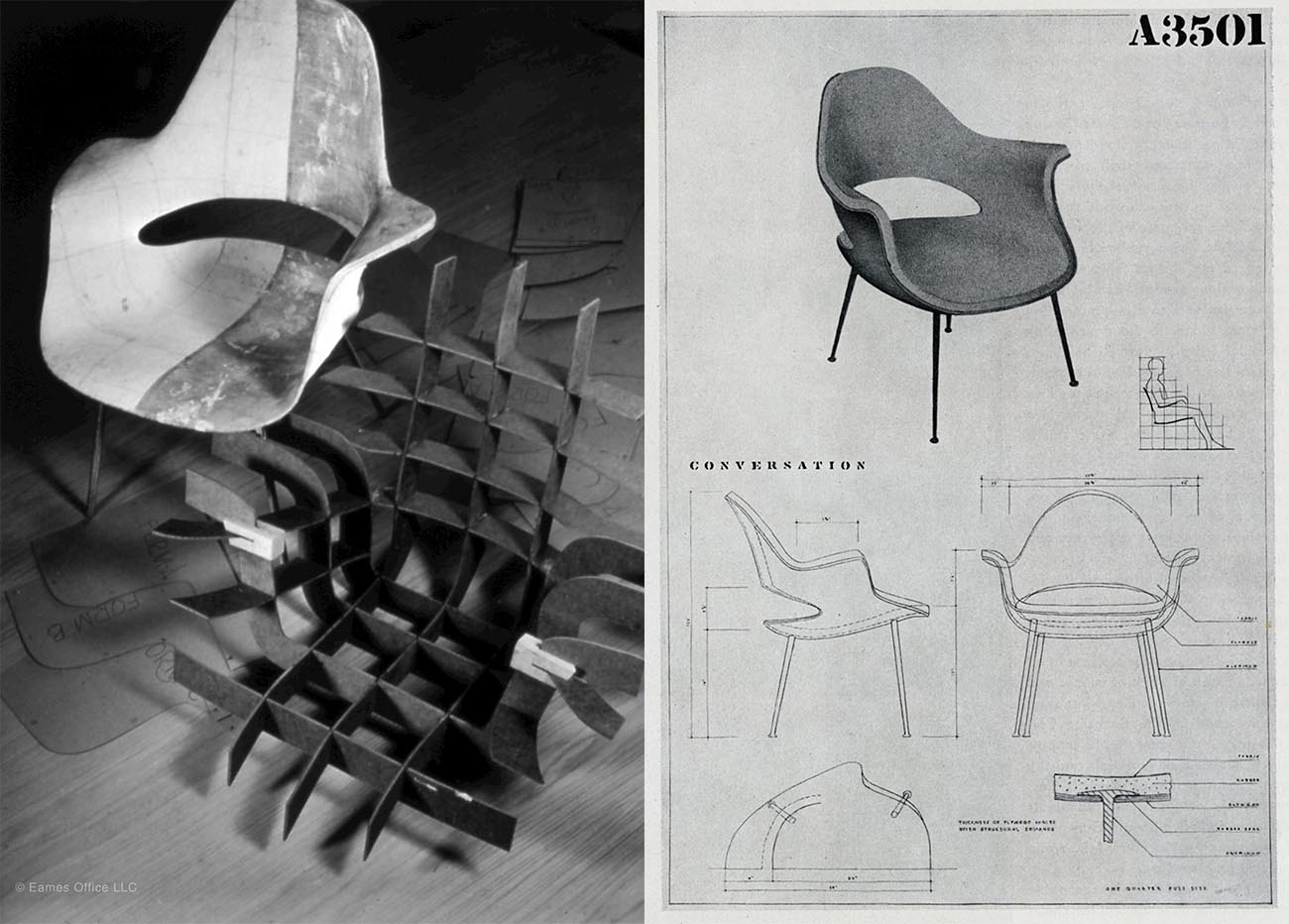 Organic Chair par Eames et Saarinen, 1940